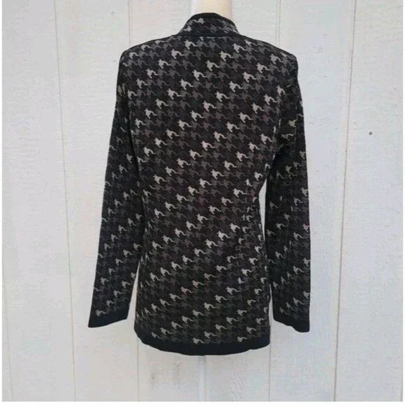 exclusively misook hounds tooth knit jacket Wmns Sz small - Picture 2 of 3